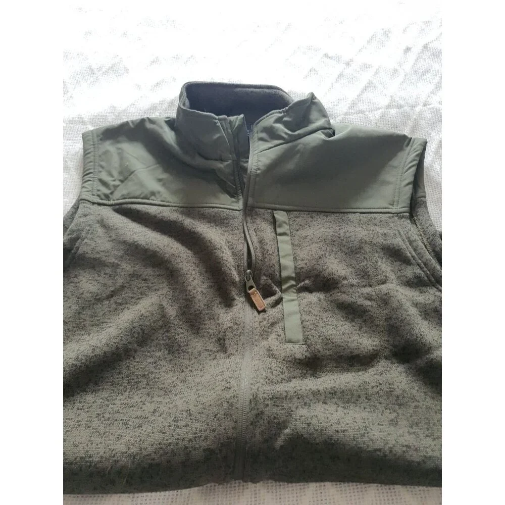 NWT George Vest Size Size 2XL Full Zip‎ Fleece Sleeveless Men Boy Green Pockets